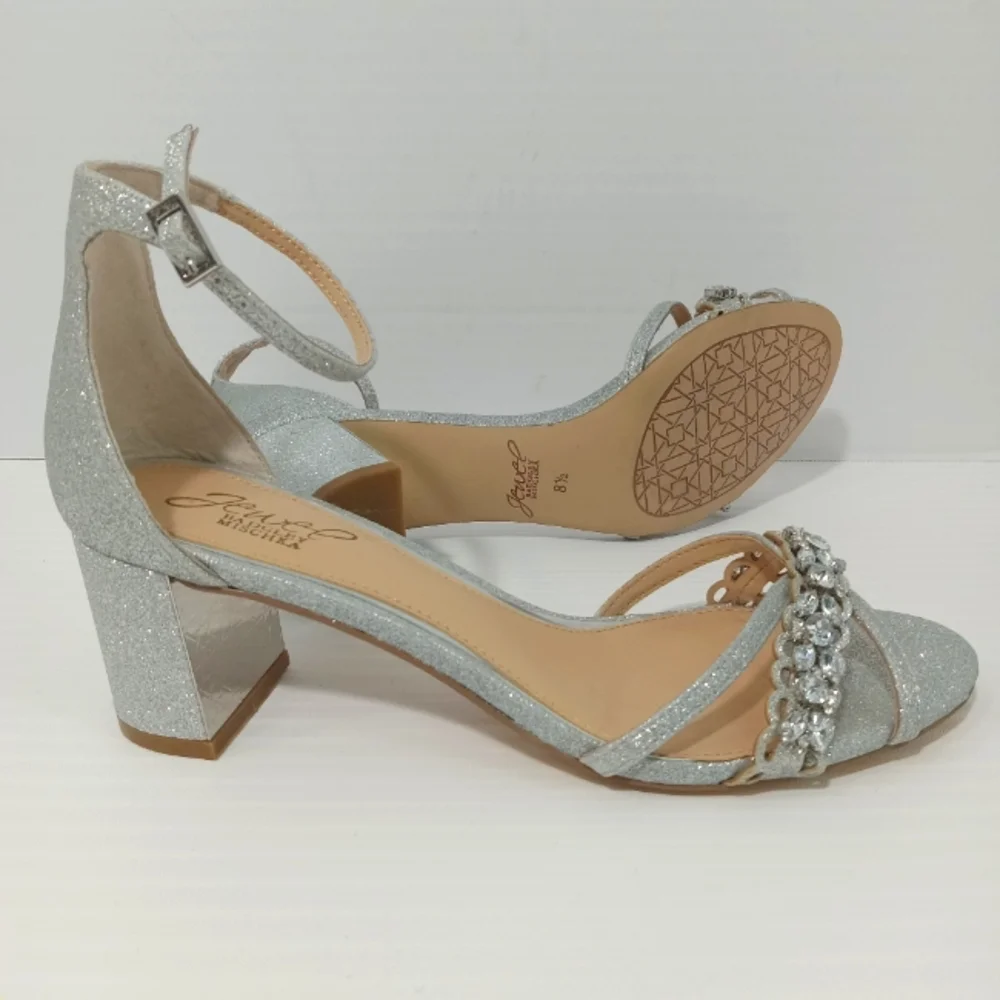 JEWEL BADGLEY MISCHKA Giona Silver Sandal Women's Size 8.5